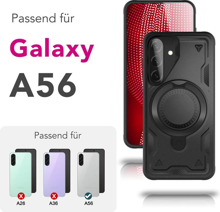 Produktbild Nalia Stormguard - Stabile Panzer Hülle mit MagSafe & 360-Grad Ringhalter - Military Cover (Samsung Galaxy A56)