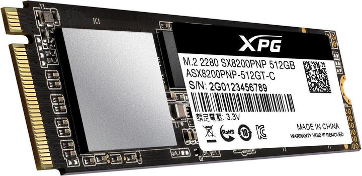 Actual product image Adata XPG SX8200 PRO 512 GB M.2 PCIE-SSD (512 GB, M.2 2280)