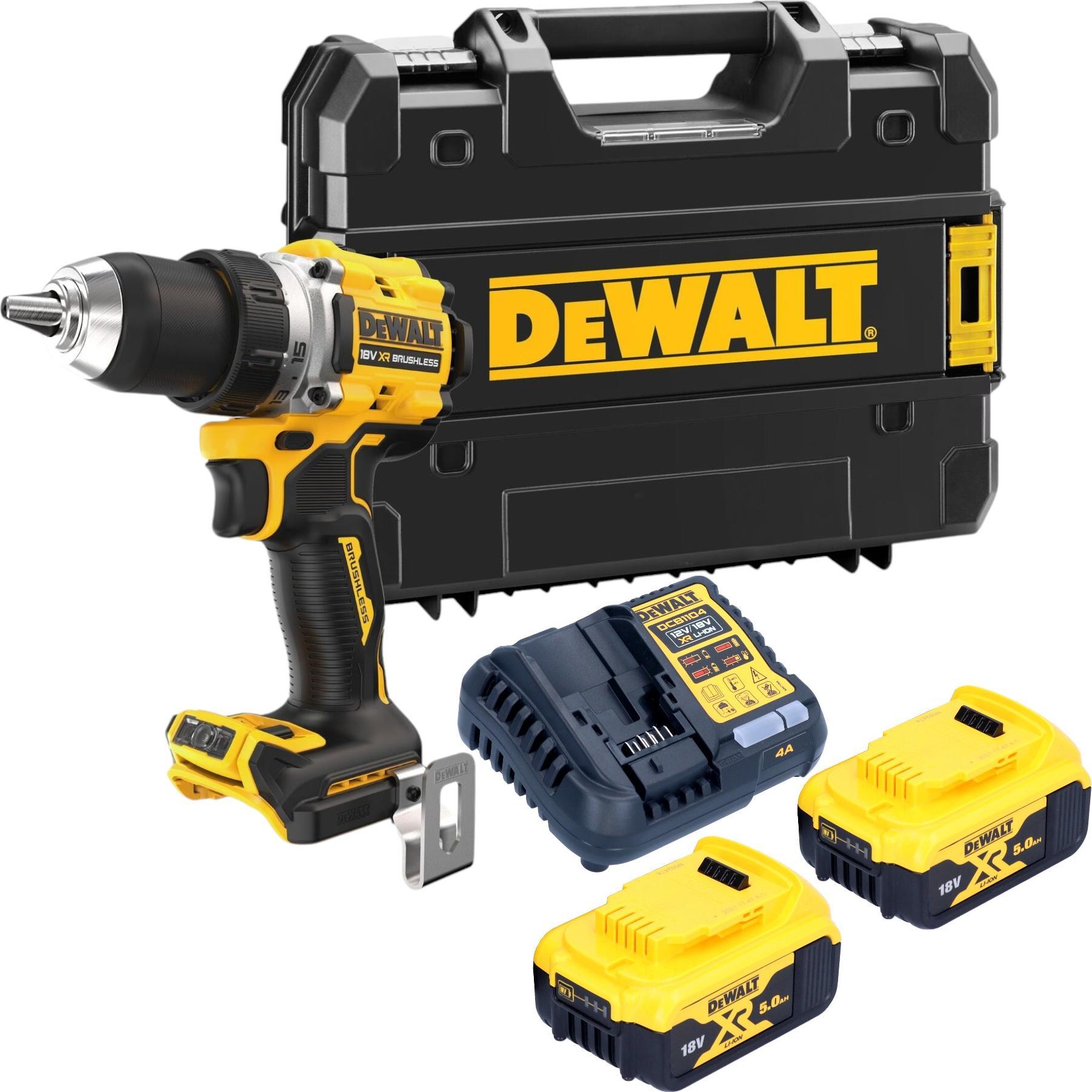 DeWalt, Bohrmaschine + Akkuschrauber, Staubsauger 18V 2x5 0Ah BL TSTAK DCD800P2T (Akkubetrieb)
