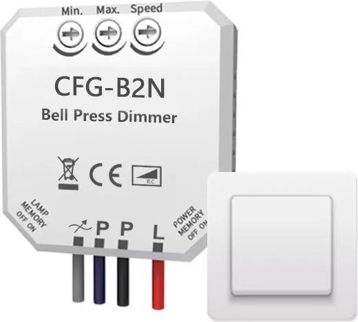 Productafbeelding Light Solutions Inline LED Recessed LED Dimmer - Push dimmer - Memory