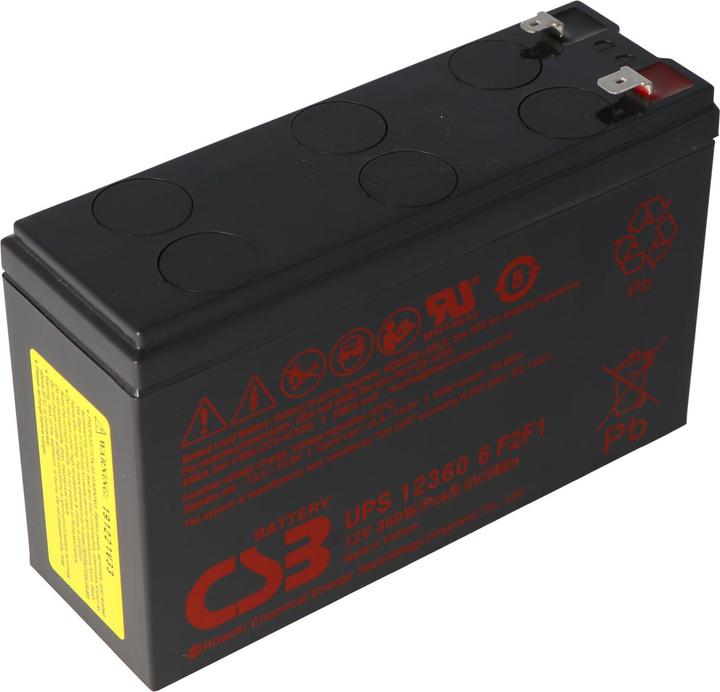 Produktbild CSB UPS123606 12 Volt 7 Ah AGM Bleiakku 360Wh, 151x51x98,3mm Faston 4,8 und 6,3mm Hochstromfest (12 V, 7 Ah)