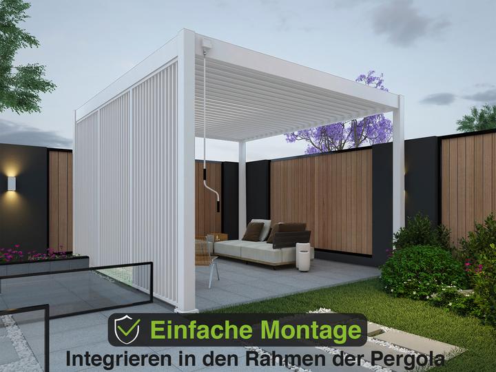 Actual product image Weide Vertical slatted wall 1.23m for Deluxe Plus pergola white (238 cm, 123 cm)