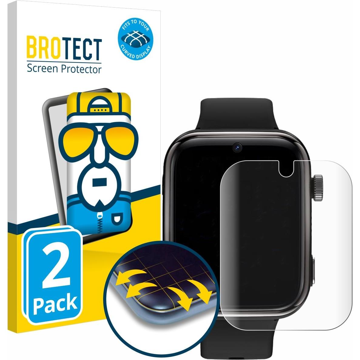 BROTECT Fullscreen Schutzfolie Displayschutz Folie Klar Transparent, Smartwatch Schutzfolie, Transparent