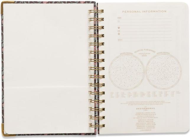 Actual product image Designworks Undated 13 Mo Perpetual Planner - Burgundy Vintage Floral (15 x 21, 1 day / 1 page)