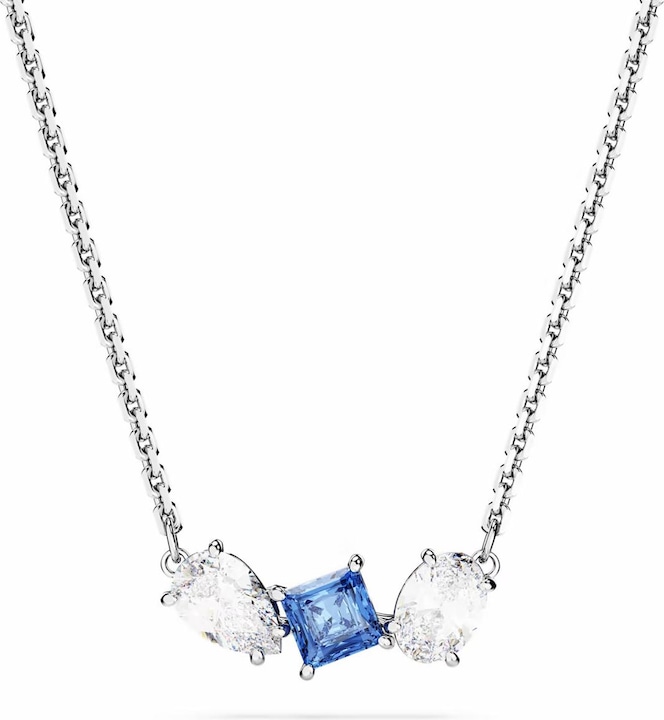 Swarovski Mesmera Halskette Verschiedene Schliffe Blau (Swarovski Metall, 38 - 45 cm)