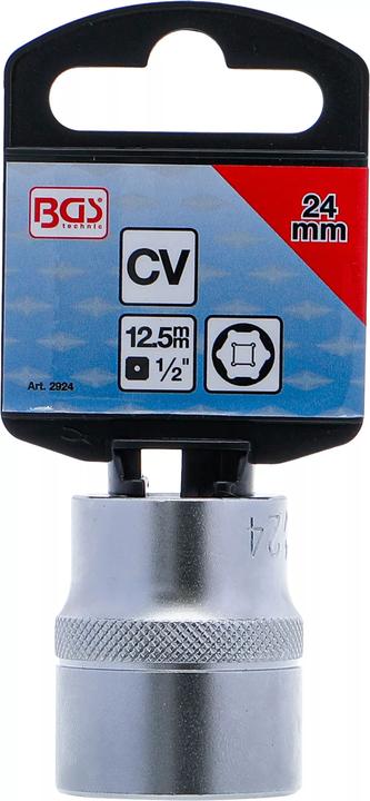 Produktbild BGS Steckschlüssel-Einsatz Sechskant Antrieb Innenvierkant 12,5 mm (1/2") SW 24 mm (24 mm)