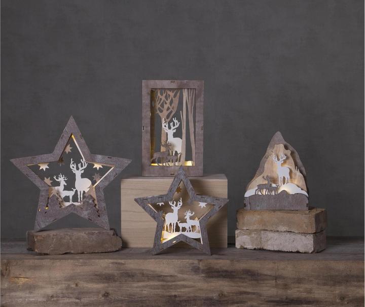 Produktbild Star Trading LED-Dekolicht Fauna Wald mit Hirschen 28 cm, Holz