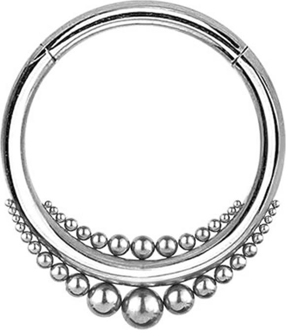 Produktbild Star Piercing Ohrgewicht Segmentring klappbar silber Kugeln aufsteigend grösser werdend (Chirurgenstahl 316L, ohne Messing)