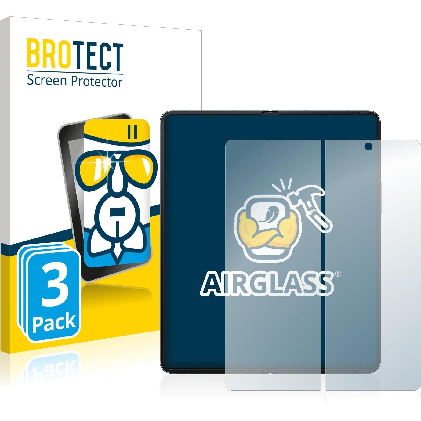 BROTECT AirGlass Panzerglasfolie (3 Stück, Samsung Galaxy S21), Smartphone Schutzfolie, Transparent