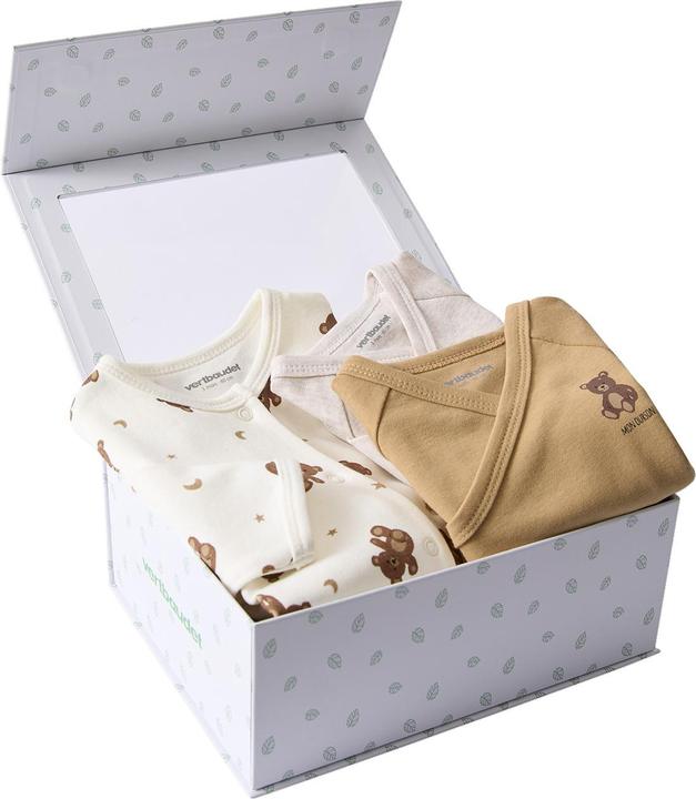 Produktbild Vertbaudet Bio-Kollektion: Baby-Set für Neugeborene, Bärenmotiv, 3 Teile (80)