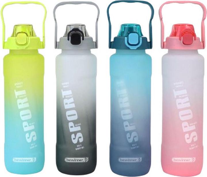 Actual product image Bewinner Bottle with lid and straw coloured 1 L (1 l)
