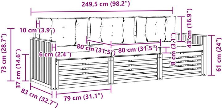Produktbild vidaXL Outdoor-Sofa