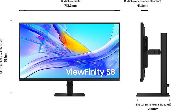 Produktbild Samsung ViewFinity S8 - S80UD (3840 x 2160 Pixel, 32")