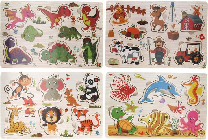 Actual product image Magni Wooden inlay puzzle 15x22.5cm 4 assorted (6 pieces)