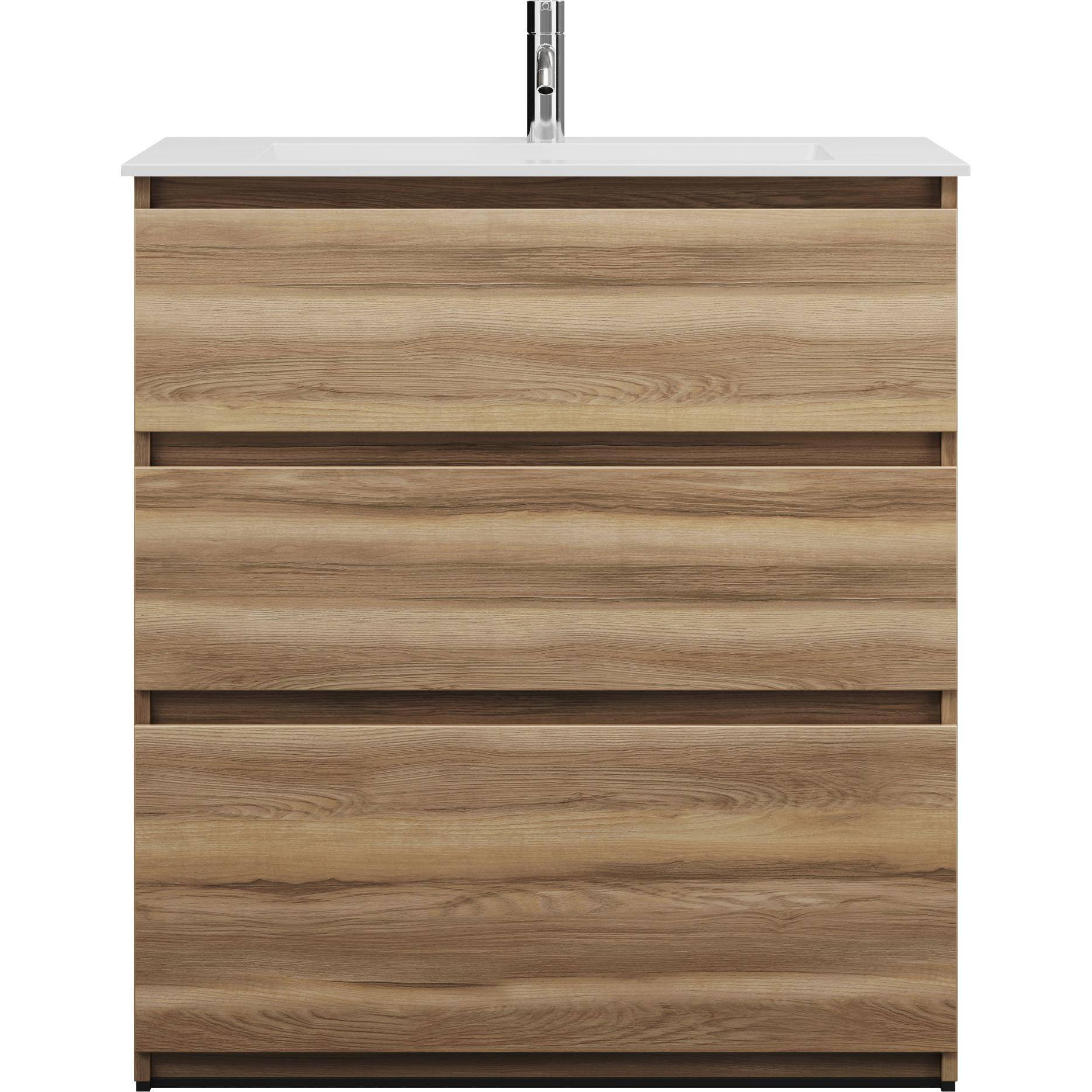 burgbad, Badmöbelset, Lin20 Mineralguss-Waschtisch Farbe Weiss Glänzend inklusive Waschtischunterschrank Tiefe 49