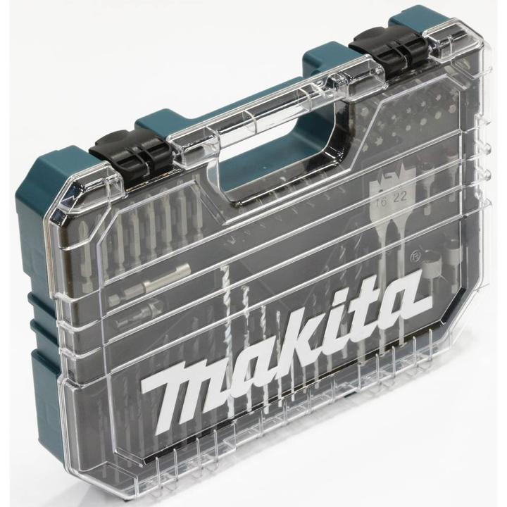 Actual product image Makita E-16988 Drill bit set 75 pcs. (23, 31, 46, 21 mm, 3/4", 32 mm, 11mm, 42 mm, 49mm, 22 mm, 4-12mm, 10mm, 18 mm, 1/4", 24 mm, 20 mm, 13 mm, 27 mm, 48 mm, 17 mm, 16 mm, 44 mm, 29 mm, 19 mm, 26 mm, 25mm, 28 mm, 45 mm, 3/8", 15 mm, 40 mm, 43 mm, 30 mm, 50 mm, 38mm, 5/16", 14 mm, 1/2", 35 mm)