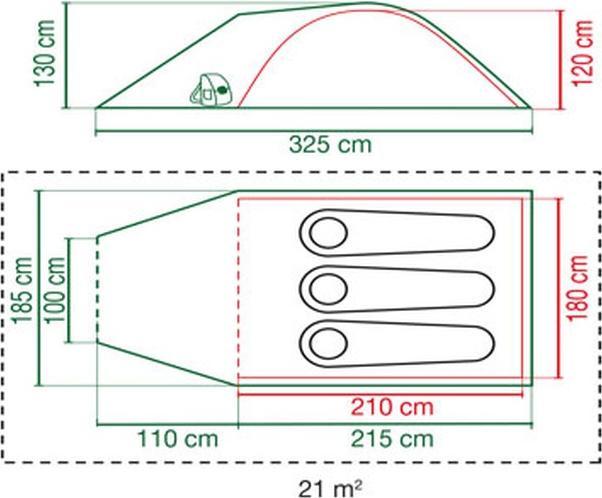 Image du produit Coleman Darwin 3 Plus (Tente igloo, 4.90 kg, 3 personnes)