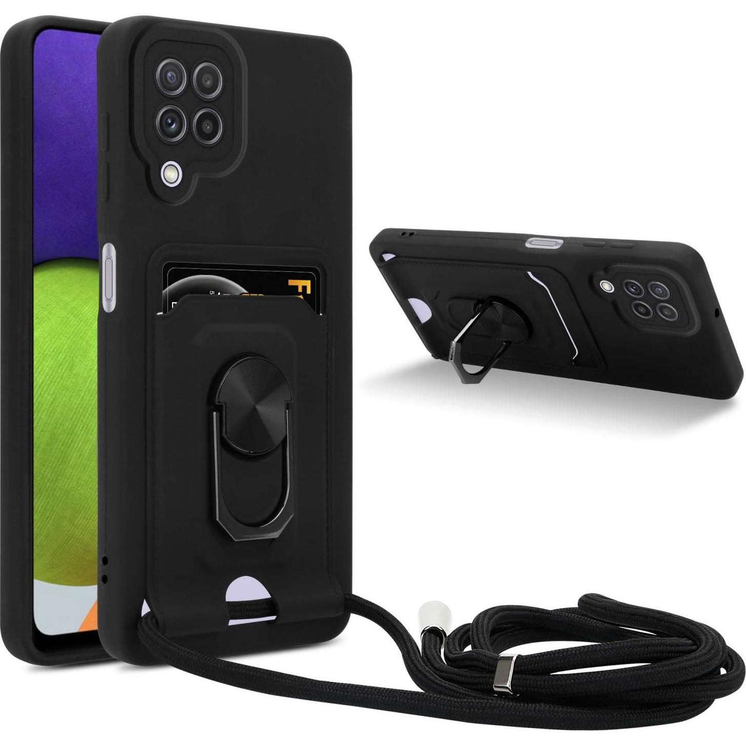 Cadorabo Handykette für Samsung Galaxy A22 4G / M22 / M32 4G mit Standfunktion, Handykette, Schwarz