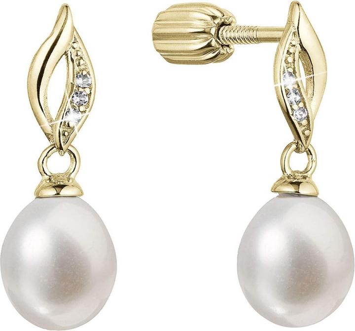 Image du produit Evolution Group Boucles d'oreilles en or plaqué avec véritable perle de rivière 21104.1B (Or)