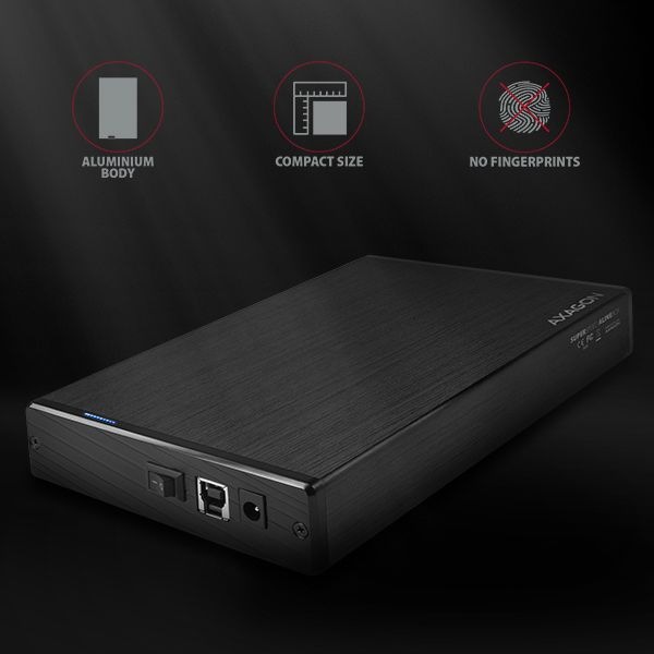 Actual product image Axagon EE35-XA3 - HDD Enclosure - 3.5 Inch - SATA - Serial ATA II - Serial ATA III - 5 Gb (3.5")