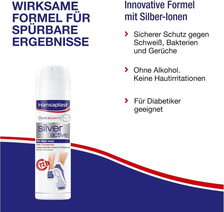 Image du produit Hansaplast Fussspray Silver Active (Déodorants & poudre pour les pieds, 150 ml)