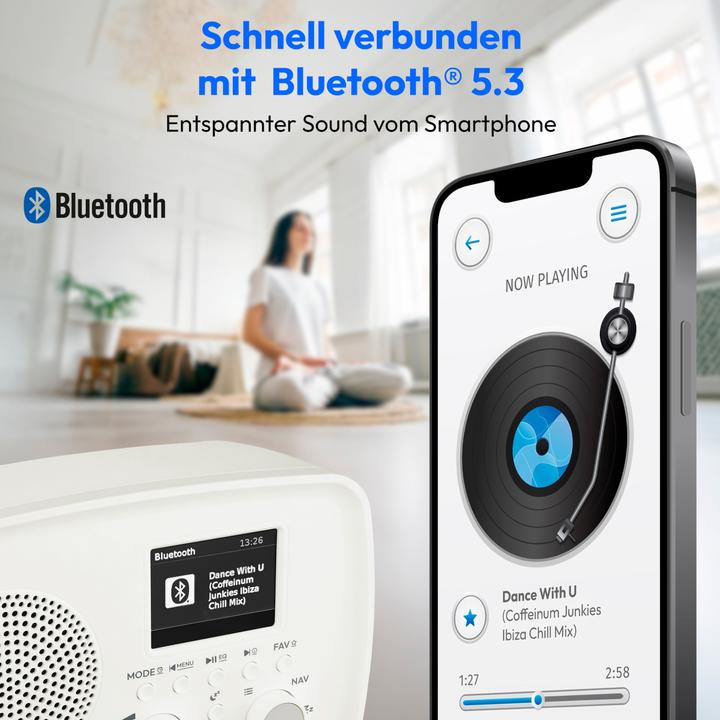 Actual product image Medion LIFE DAB+ Radio DRE-1 (MD89288) DAB+ Radio (mit Wecker, Bluetooth, tragbar, UKW) (Bluetooth)
