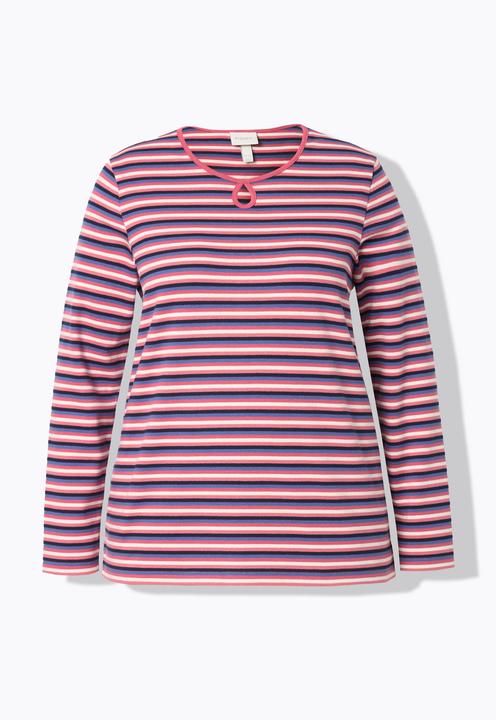 Produktbild Ulla Popken Ringelshirt, Keyhole, Rundhals, Langarm (54)