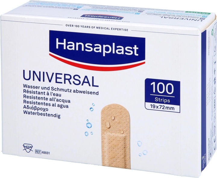 Produktbild Hansaplast Universal Pflaster Strips Wasser und Schmutz abweisend, 100 St. Pflaster (100 x)