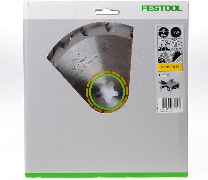 Actual product image Festool Circular saw blade HW 190x2,6 FF PW16
