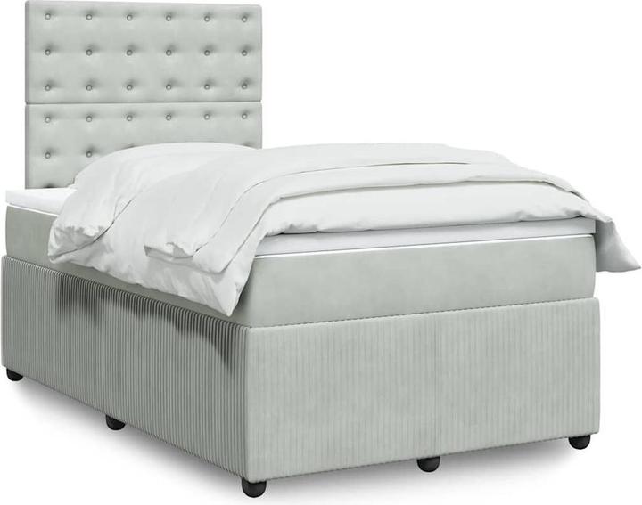 Actual product image vidaXL Bo x spring bed with mattress 120 x 190 cm velvet (120 x 190 cm)