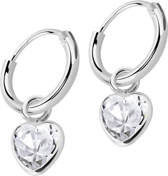 Immagine prodotto Star Piercing Ohrring silber rund Anhänger Herz Kristall silber (senza ottone, Argento 925)