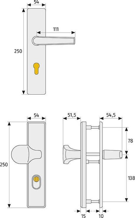 Produktbild Abus KLZS714 F3 EK Schutzbeschlag DG, messing (Türgriff)