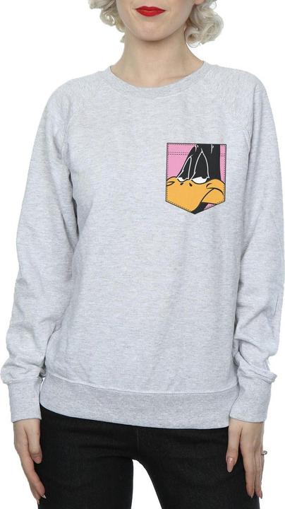 Immagine prodotto Looney Tunes Daffy Duck Face Faux Pocket Felpa Donna (S)
