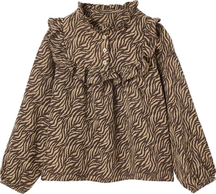 Image du produit Vertbaudet Bluse mit Zebramuster aus Musselin für Mädchen (128)