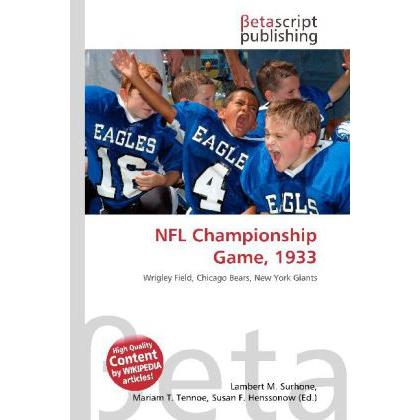 NFL Championship Game, 1933, Ratgeber