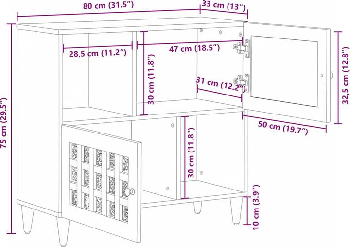 Image du produit vidaXL Sideboard-Aufbewahrung (33 x 33 x 75 cm)