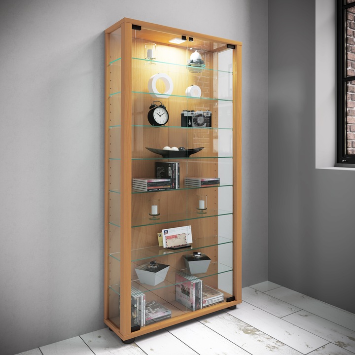 Immagine prodotto VCM Stand da collezione Vetrina in legno vetro Lumo Maxi (59 x 18 x 113 cm)