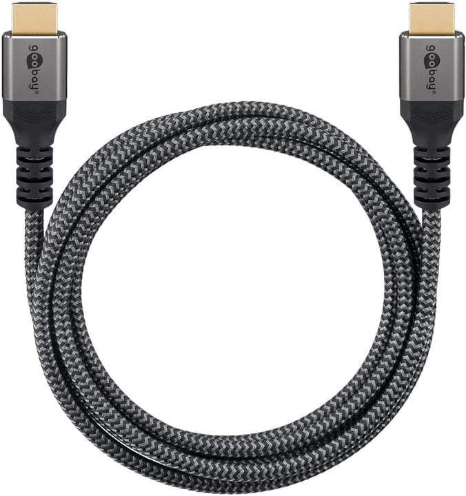 Actual product image Goobay High-speed HDMI cable with Ethernet, 5 m, Sharkskin Grey (5 m, HDMI)