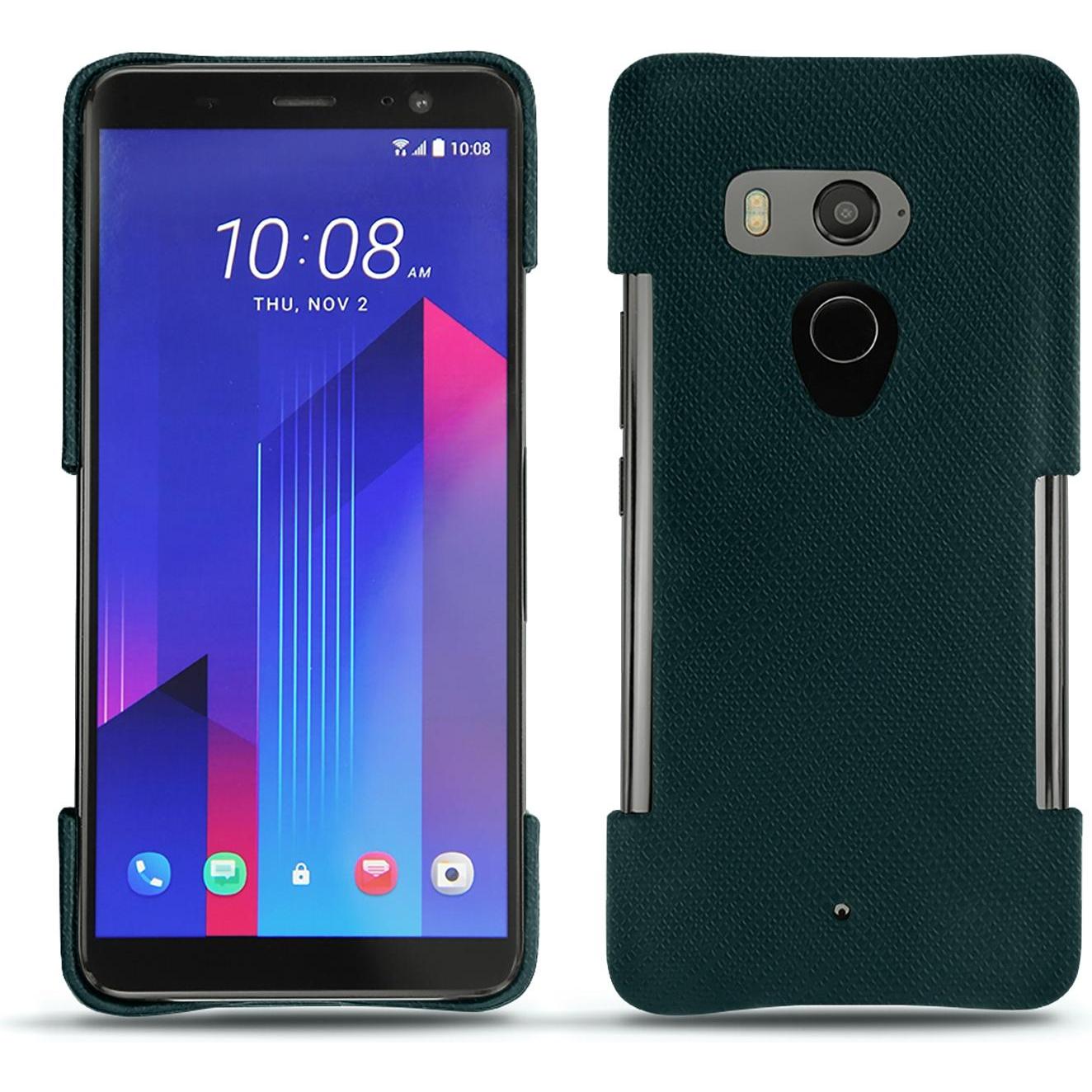 Noreve Lederschutzhülle (HTC U11+), Smartphone Hülle, Grün