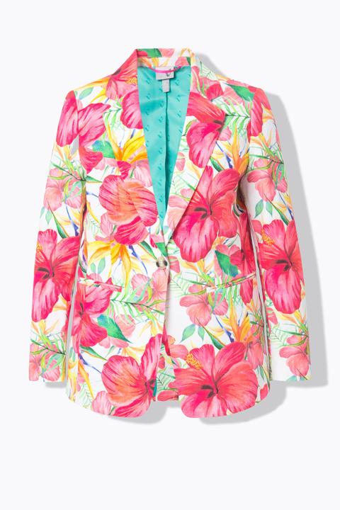 Actual product image Ulla Popken Floral Lapel Collar Blazer (52)