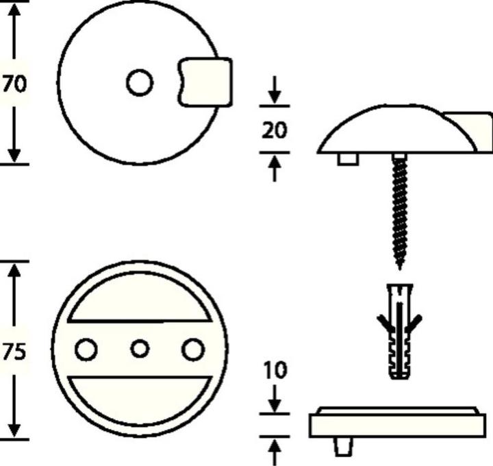 Immagine prodotto FSB Fermaporta a pavimento 38 3884 in acciaio inox Ø 70 mm altezza 20 mm (1 Pezzo/i, Ø 7 cm)