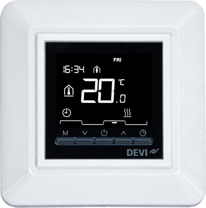 Devi Timer-Thermostat OPTI 140F105 mit weissem Einfachrahmen