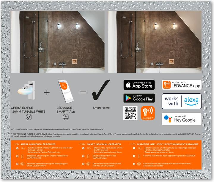 Produktbild Ledvance Smart+ Wifi Orbis Wall Elypse (500 lm)