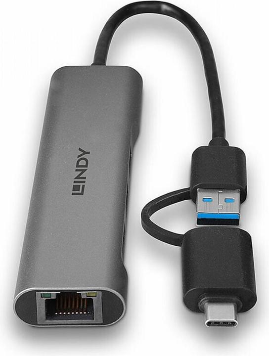 Immagine prodotto Lindy Hub USB 3.2, Gen 1 e convertitore Gigabit Ethernet (USB-C, 4 porte)