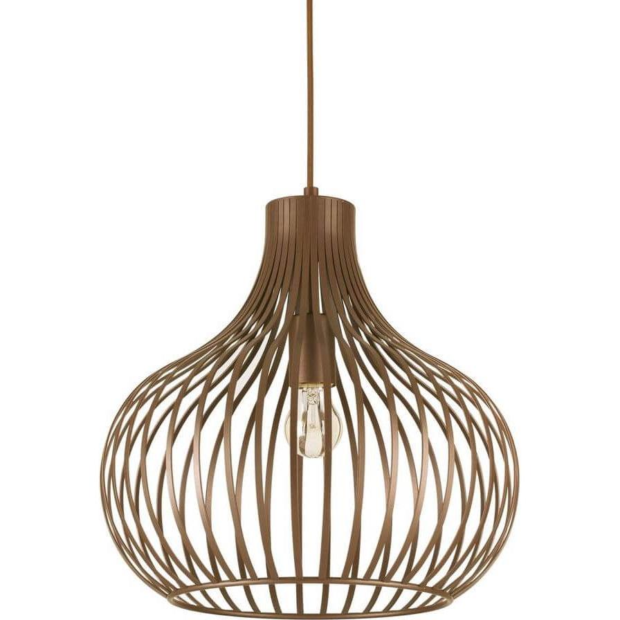 Ideal lux, Pendelleuchte, ONION Pendelleuchte E27 ⌀380mm dimmbar Braun 205298 (E27)