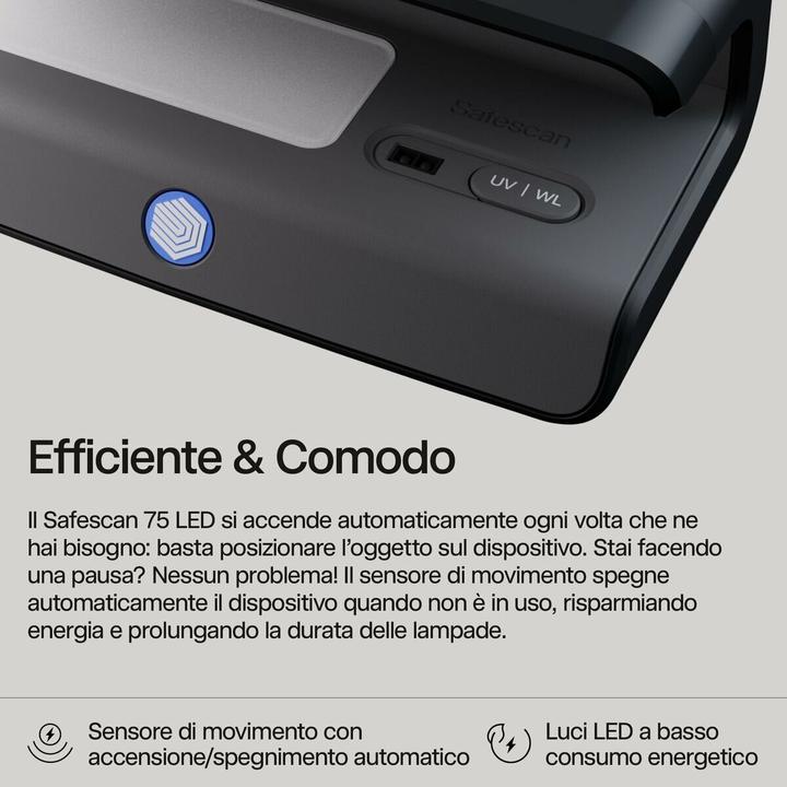 Actual product image Safescan 75 LED UV/Weissl Prüfgerät Währungen, Pässe Schwarz (Bill validator)