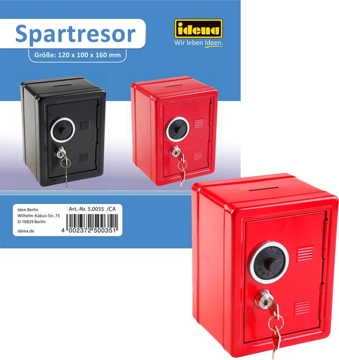 Image du produit Idena Coffre-fort épargne (12 x 10 x 16 cm)