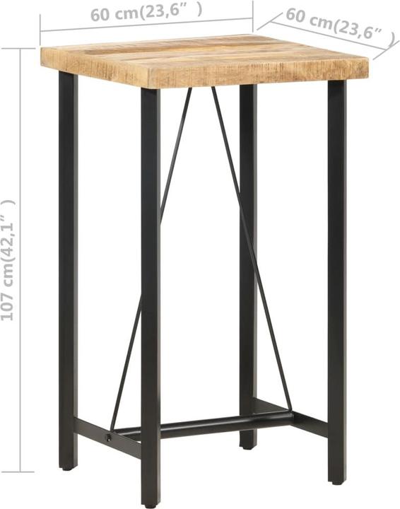 Produktbild vidaXL Bartisch (60 x 60 x 107 cm)