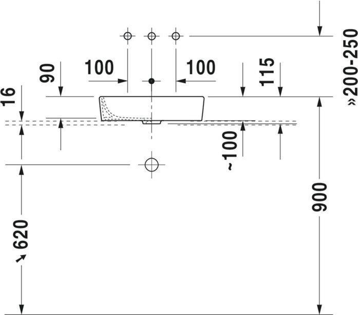 Immagine prodotto Duravit Lavabo da appoggio STARCK 2 o ÜL HLB 440x400mm chiuso o HL bianco (395 mm, 435 mm)