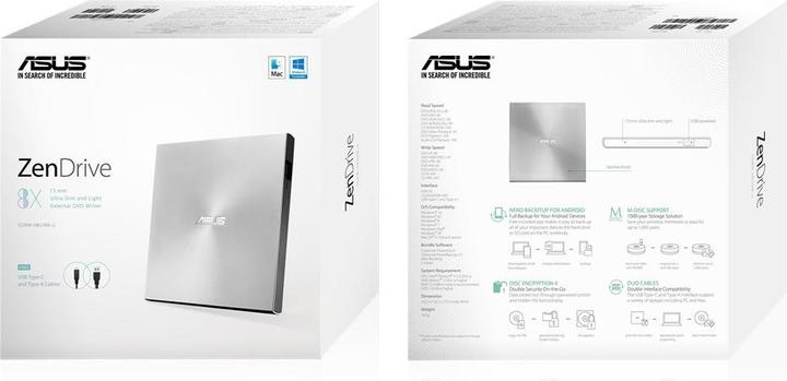 Produktbild ASUS ZenDrive U9M (DVD Brenner, DVD Laufwerk, CD Laufwerk, CD Brenner)
